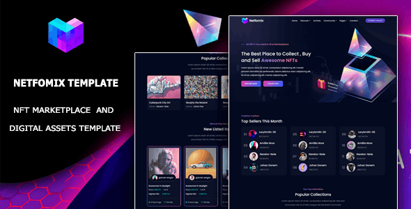 Netfomix – NFT Marketplace HTML Template