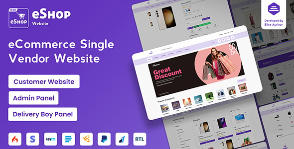 eShop Web- eCommerce Single Vendor Website | eCommerce Store Website 4.4.3