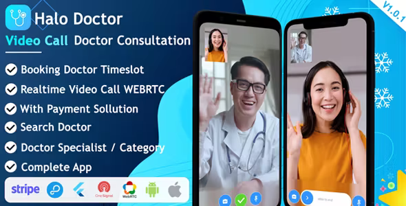 Halo Doctor – Video Call Doctor Booking Appointment Timeslot with Firebase 1.2.4