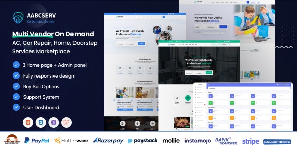 Aabcserv – Multivendor On-Demand Service & Handyman Marketplace Platform 2.1