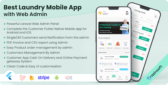 Best laundry app with Admin panel | Laundry booking system | Quick wash | On-Demand Laundry
