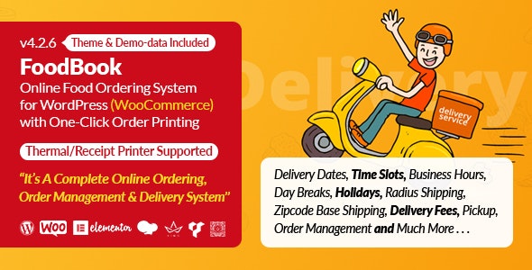 FoodBook | Online Food Ordering & Delivery System for WordPress with One-Click Order Printing 4.7.0