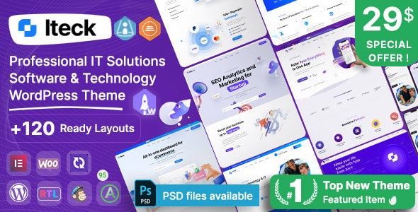 Iteck – Software & Technology Elementor WordPress Theme 1.1.6